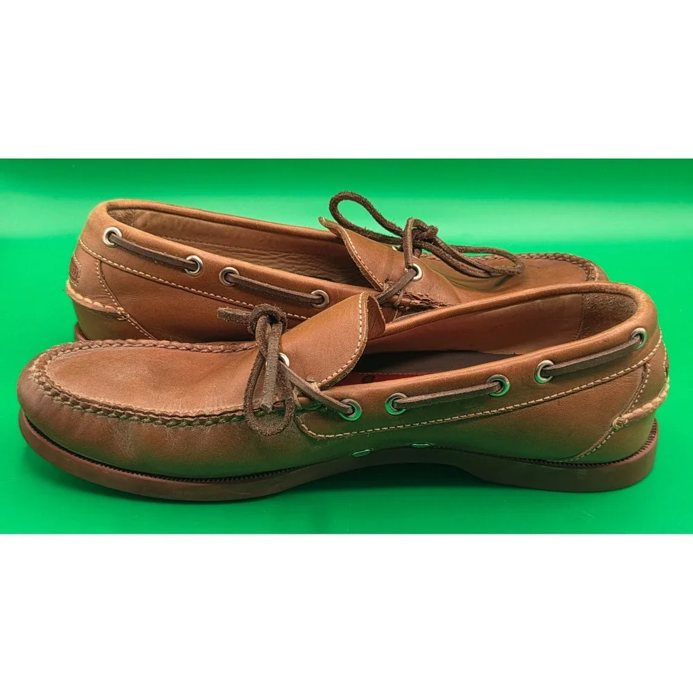 Peter Millar Mens Brown Leather Boat Shoes Loafers MC00F13 Size 10M Brazil